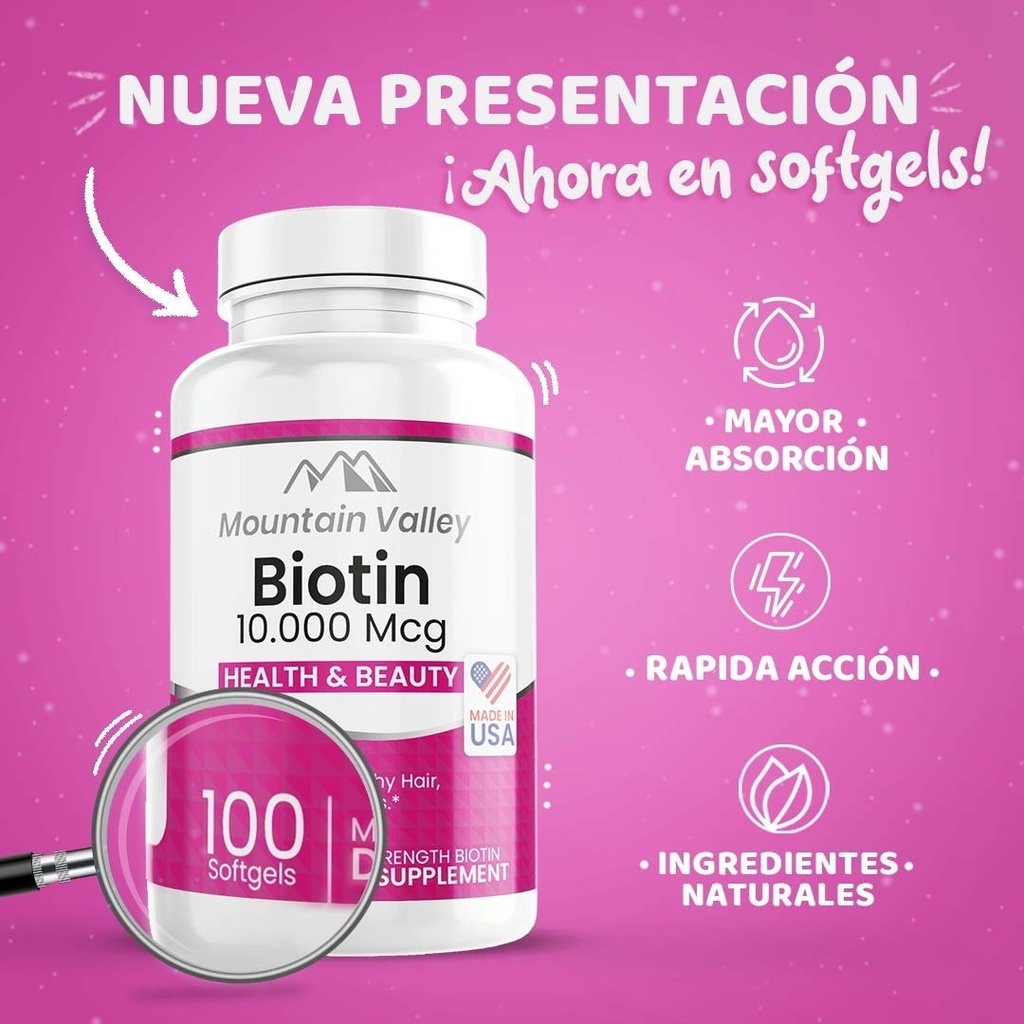 Biotina 10.000 Mcg Americana Ca - Unidad a $430