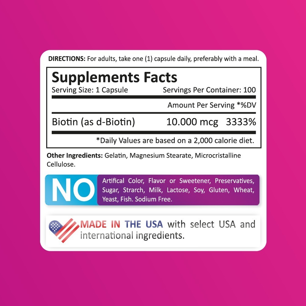 Biotina 10.000 Mcg Americana Ca - Unidad a $430